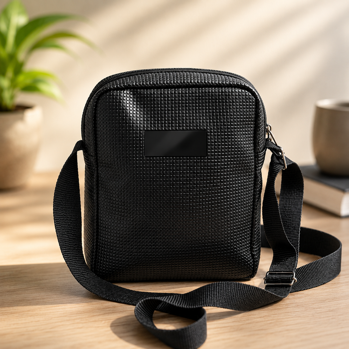 Minimalist black crossbody
