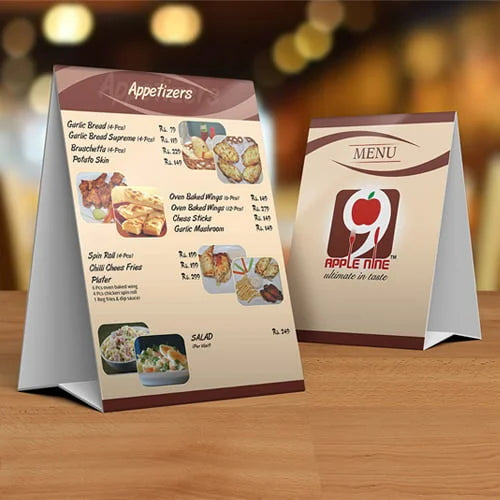 Tent card close-up
