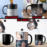 Magic mug colour change close-up