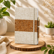 Cork fabric notebook with cork pen