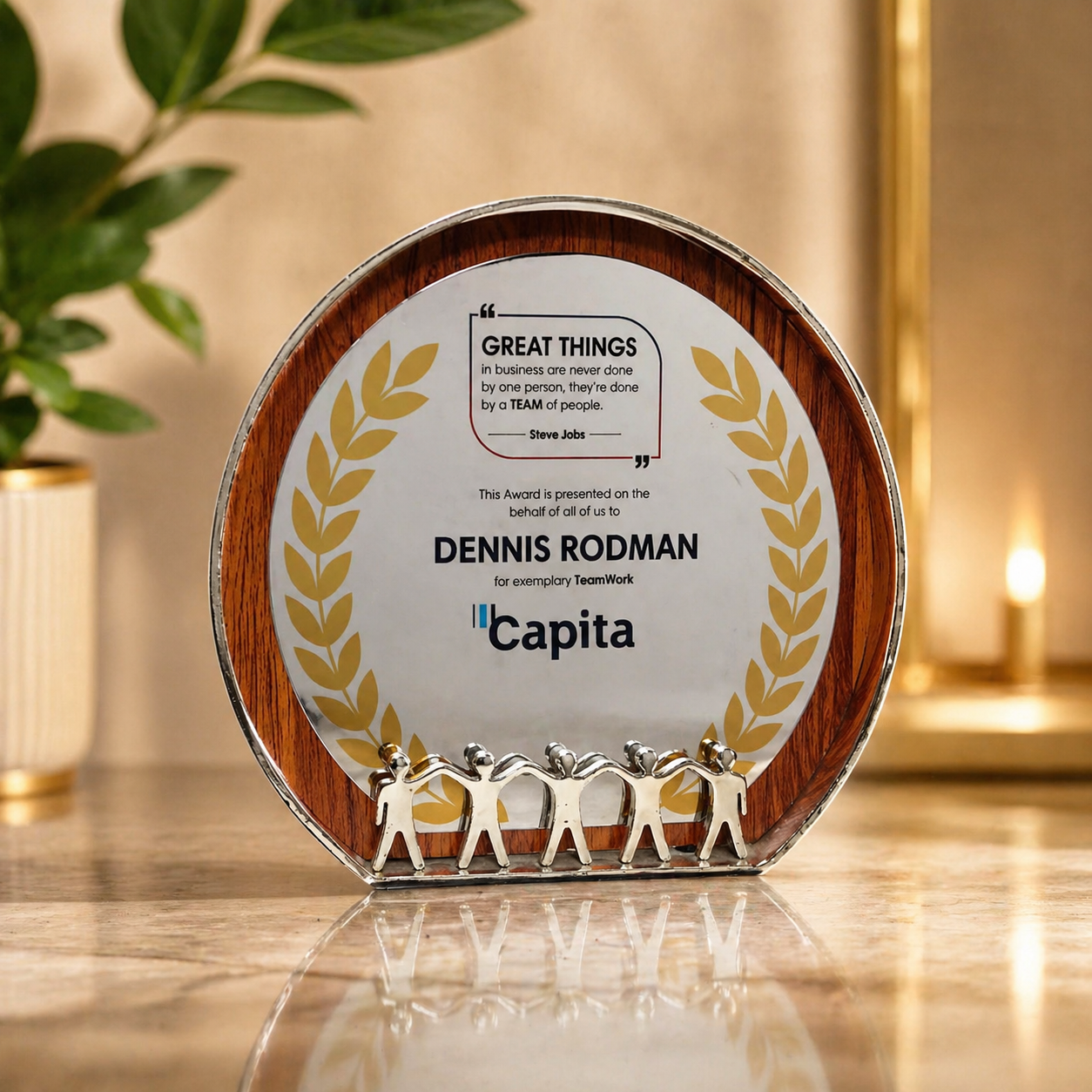 Customized Round Trophy – Elegant Team Recognition Award