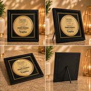Custom engraved metallic plate