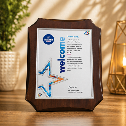 Customized Wooden Plaque Trophy – Elegant Recognition Award