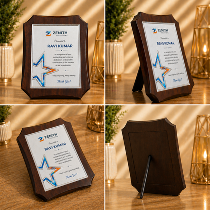 Customized Wooden Plaque Trophy – Elegant Recognition Award