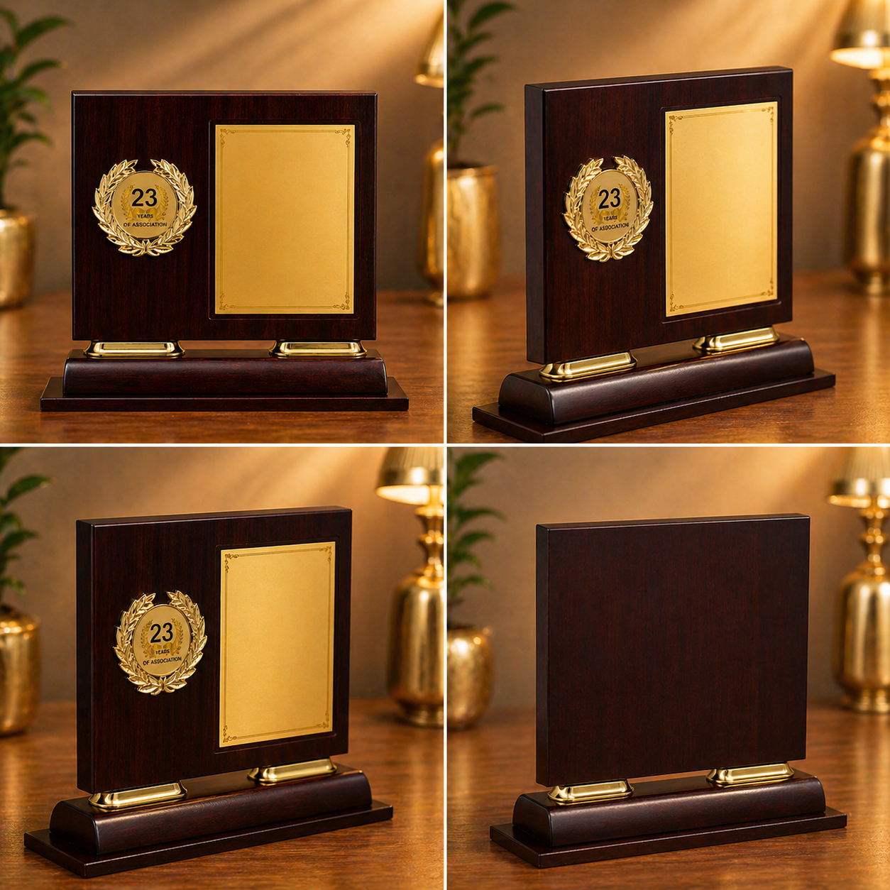 Customized Wooden Plaque Trophy with Medallion – Premium Excellence Award