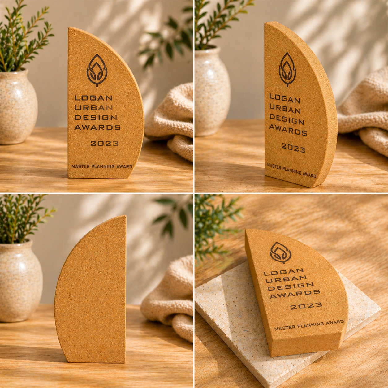 Customized Curved Cork Trophy – Elegant & Sustainable Recognition