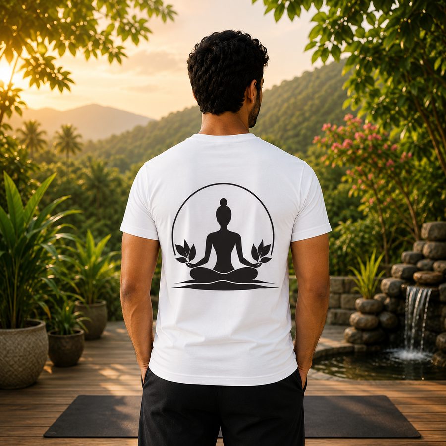 Premium yoga t-shirt fabric detail