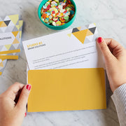 Envelope close-up with logo print