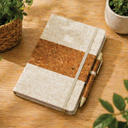 Cork notebook close-up