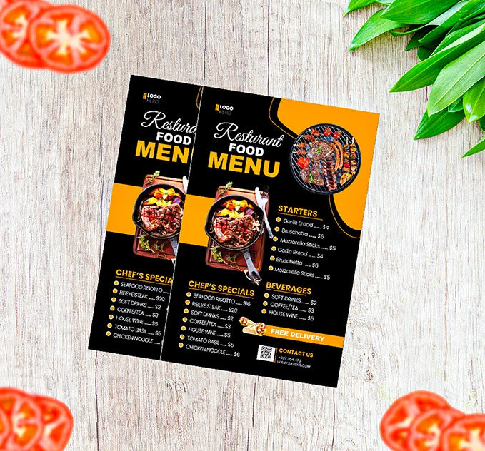 Menu Cards A5 4 Page – Offset Printing