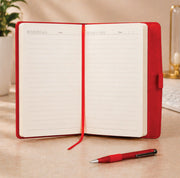 Notebook pen loop close-up