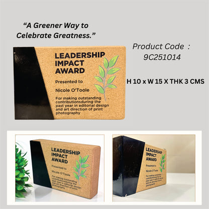 Customized Cork Trophy – Modern Eco Statement Award