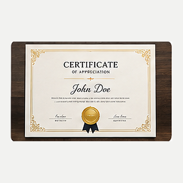 Certificate – Offset Printing